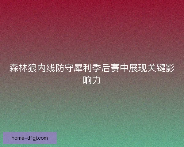 森林狼内线防守犀利季后赛中展现关键影响力